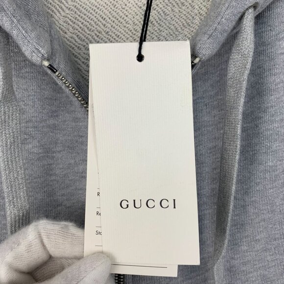 NWT Gucci Unisex Sweatshirt Zip-Up In Grey Size XS - Picture 14 of 16